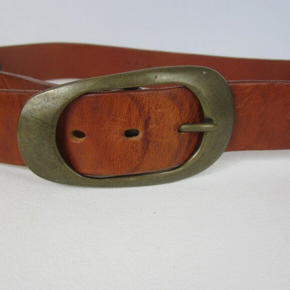 Sangiorgio Women Medium Embossed Brown  Leather Belt 32 - 36 Brass Buckle Italy main image 7